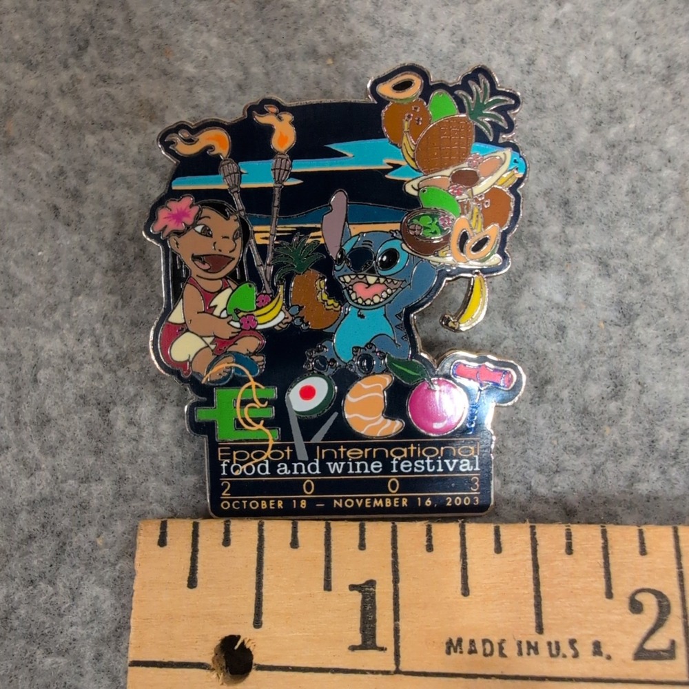 Disney Epcot Food and‎ Wine Festival 2003 Lilo Stitch Pin Limited Edition 3500 - Picture 2 of 4